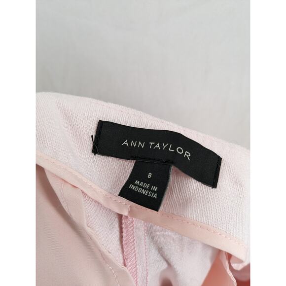 Ann Taylor Dress Pants 8 Light Pink Straight Wide Leg High Rise Trousers Office - Picture 4 of 9